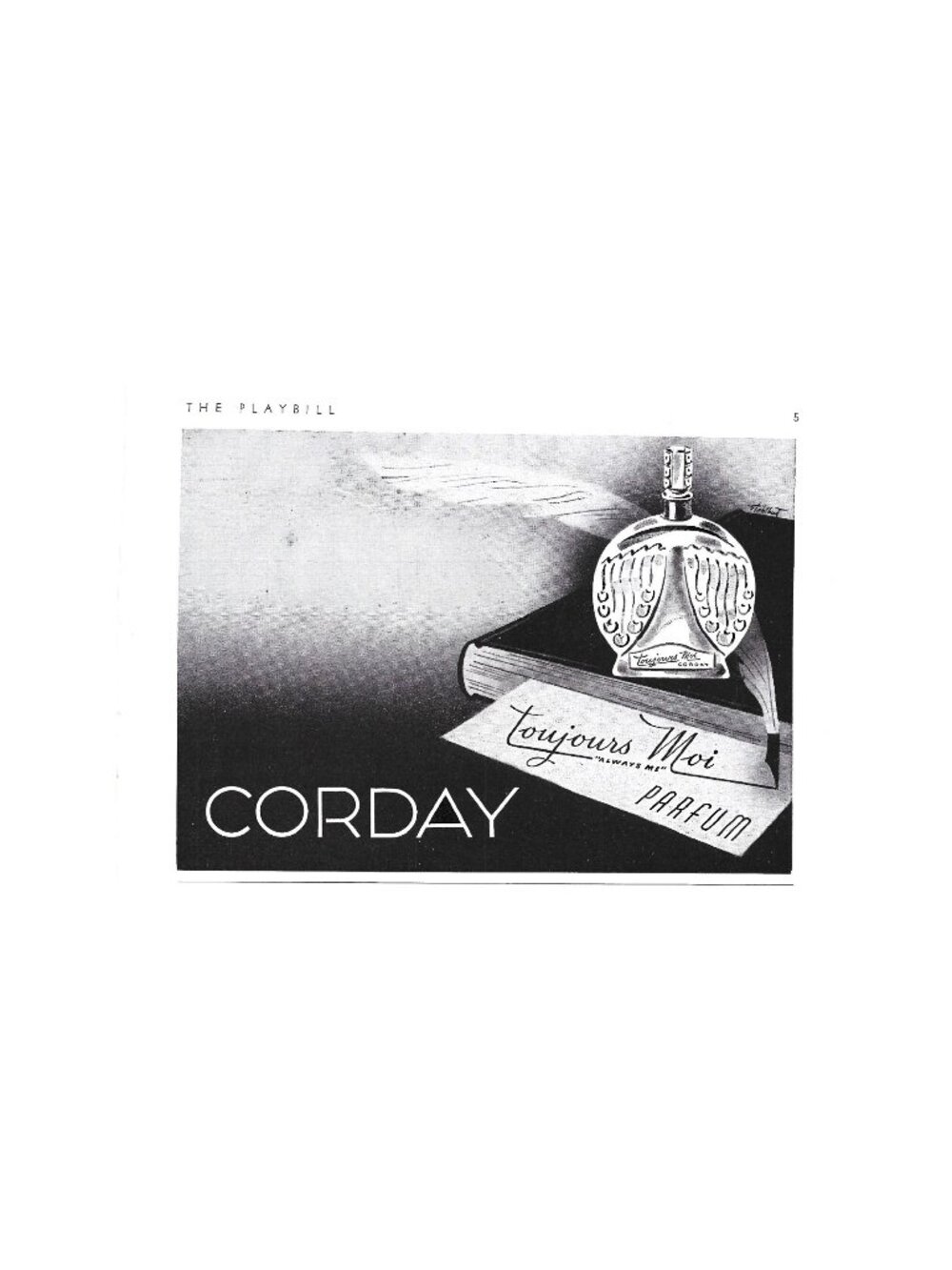 Print Ad Corday Toujours Moi Parfum Perfume Vintage Design 1940s AD